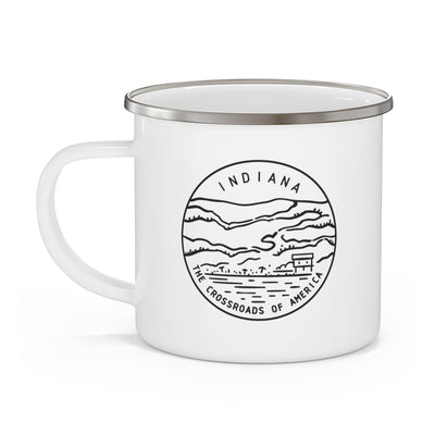 Indiana State Motto Enamel Camping Mug