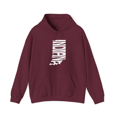 Indiana State Shape Hooded Sweatshirt Maroon / S - The Northwest Store