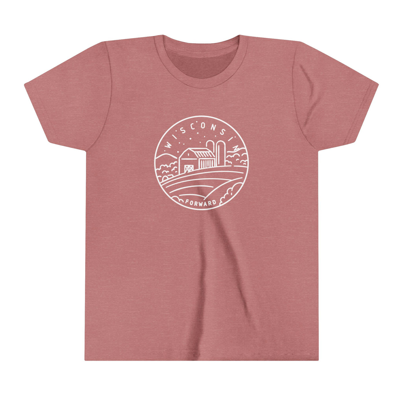 Wisconsin State Motto Kids T-Shirt Heather Mauve / S - The Northwest Store