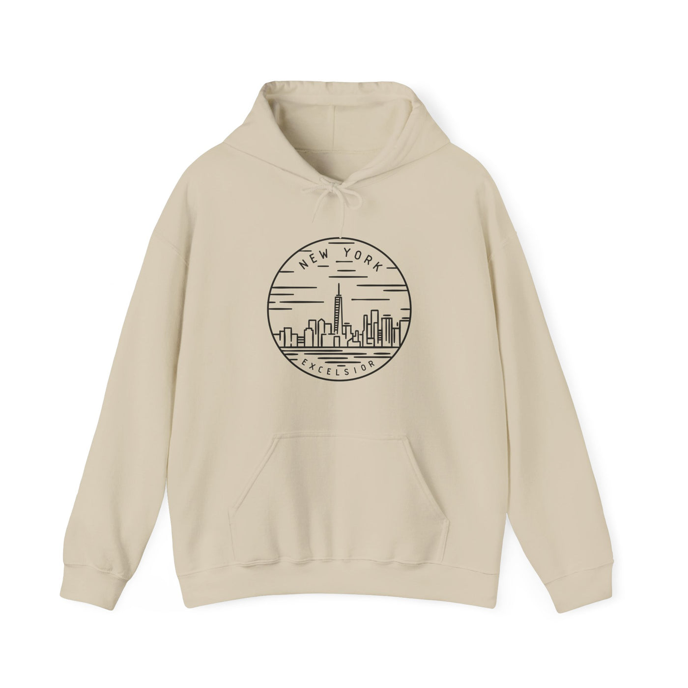 New York State Motto Hooded Sweatshirt Sand / S - The Northwest Store