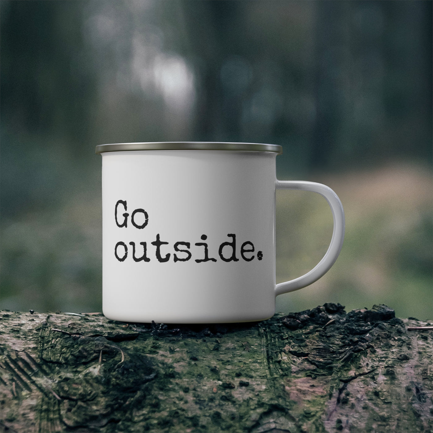 Go Outside Enamel Camping Mug