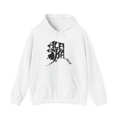 Alaska State Shape Hooded Sweatshirt White / S - The Northwest Store