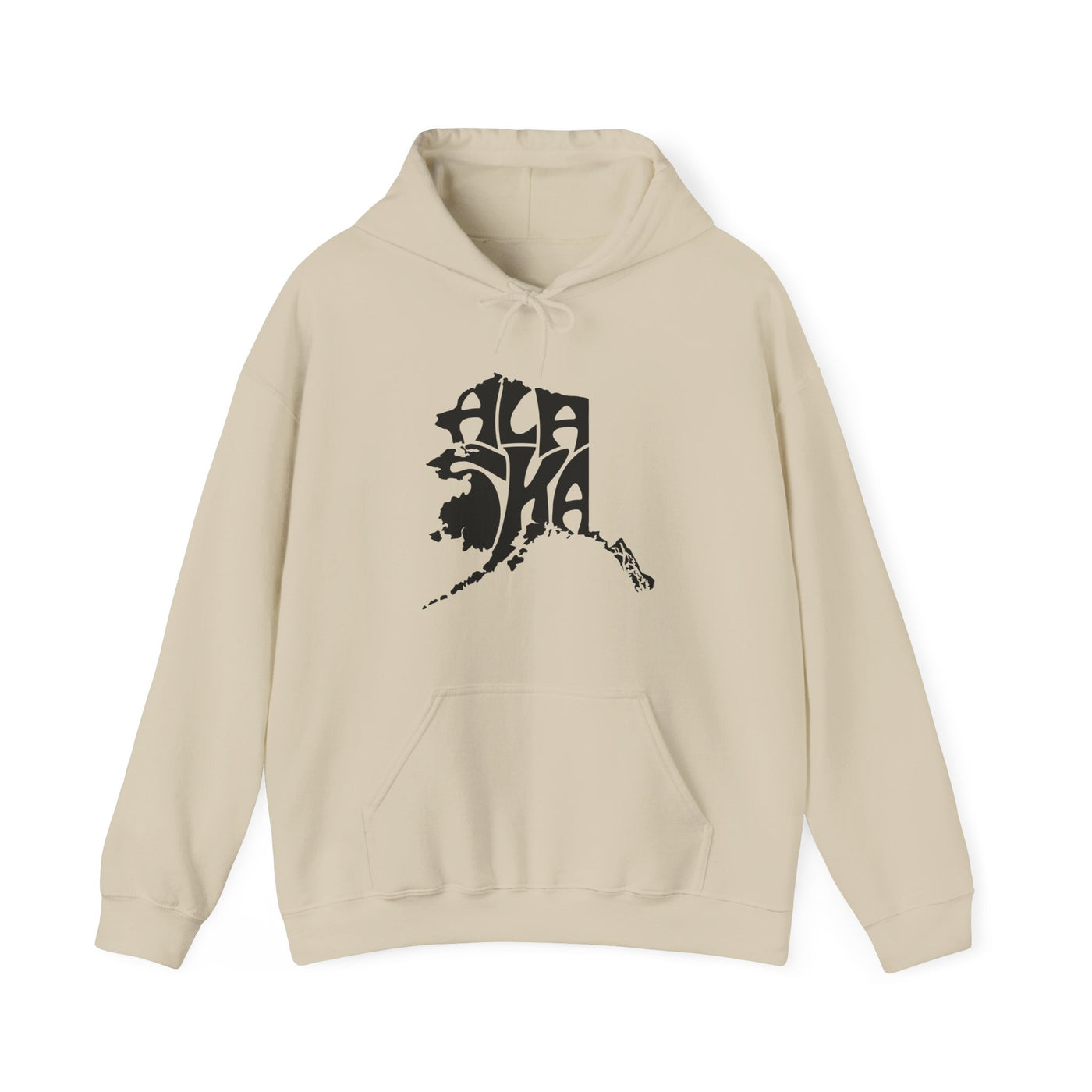 Alaska State Shape Hooded Sweatshirt Sand / S - The Northwest Store