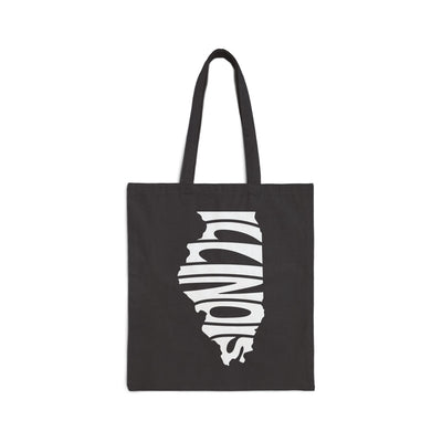 Illinois State Shape Tote Bag Black / 15" x 16" - The Northwest Store