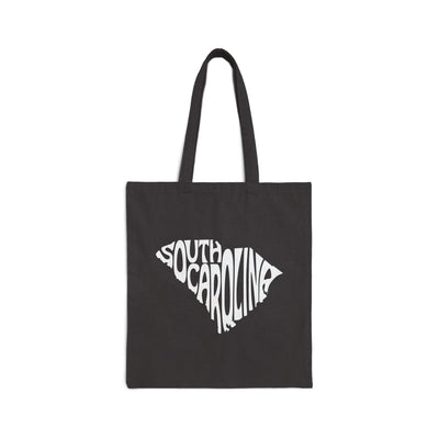 South Carolina State Shape Tote Bag Black / 15" x 16" - The Northwest Store