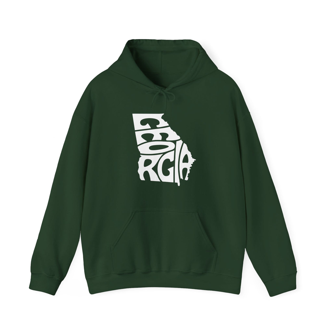 Georgia State Shape Hooded Sweatshirt Forest Green / S - The Northwest Store