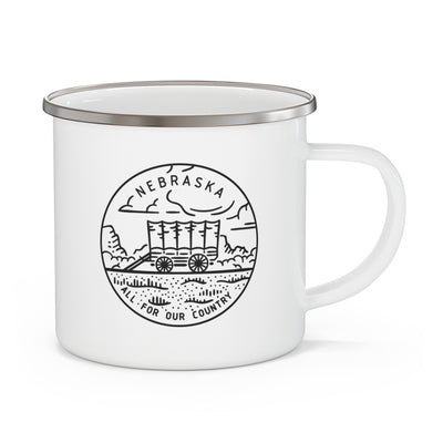 Nebraska State Motto Enamel Camping Mug