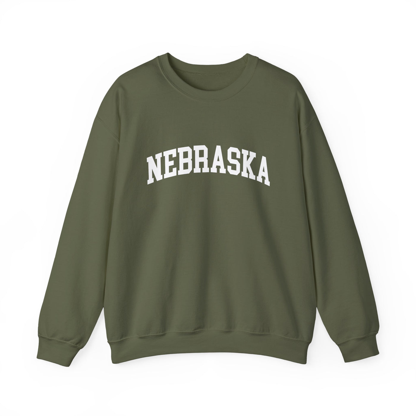 Nebraska Varsity Crewneck Sweatshirt S / Military Green - The Northwest Store