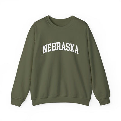 Nebraska Varsity Crewneck Sweatshirt S / Military Green - The Northwest Store