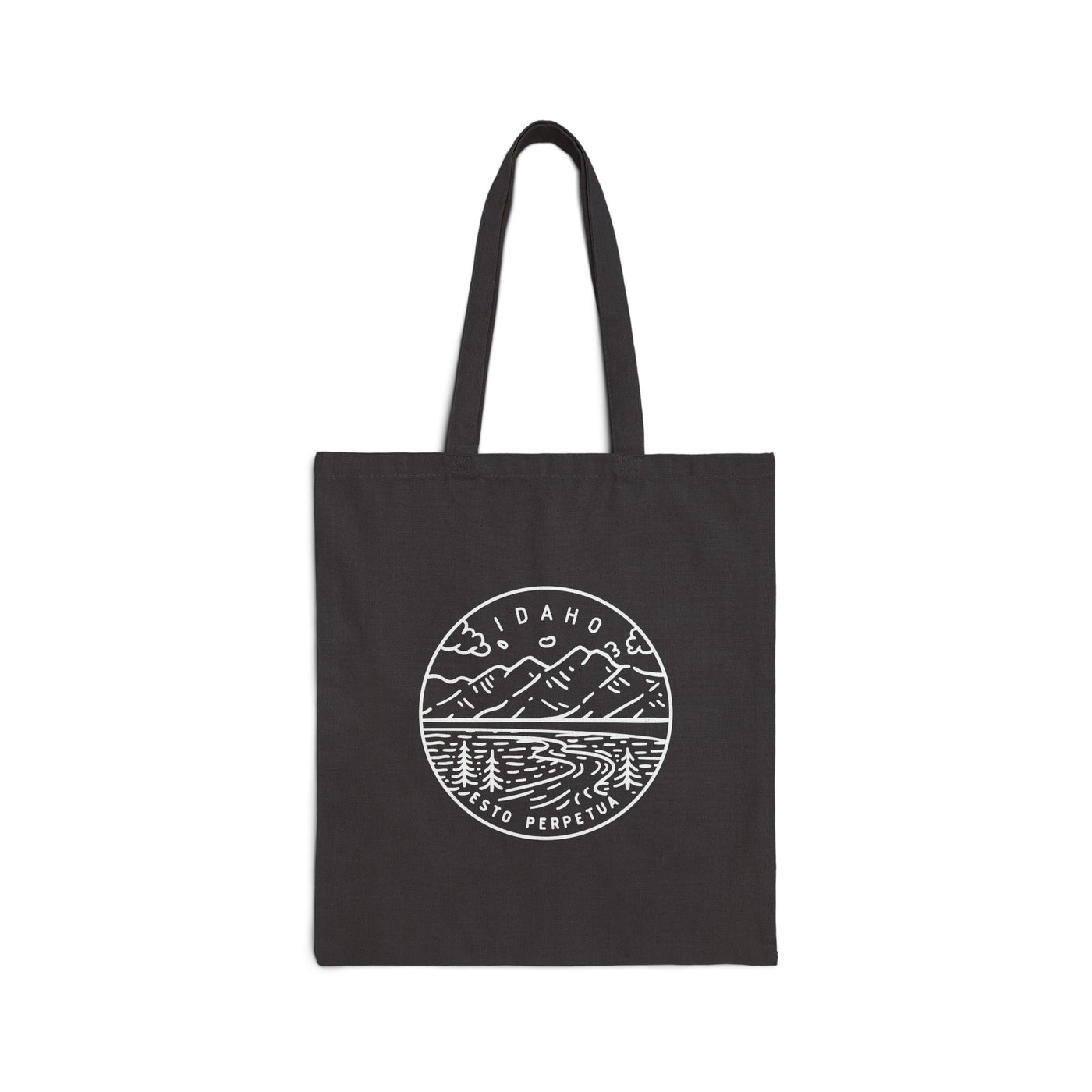 Idaho State Motto Tote Bag Black / 15" x 16" - The Northwest Store