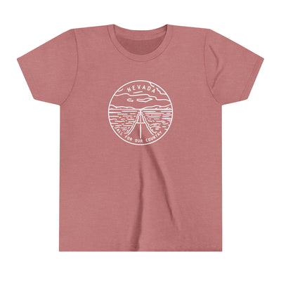 Nevada State Motto Kids T-Shirt Heather Mauve / S - The Northwest Store