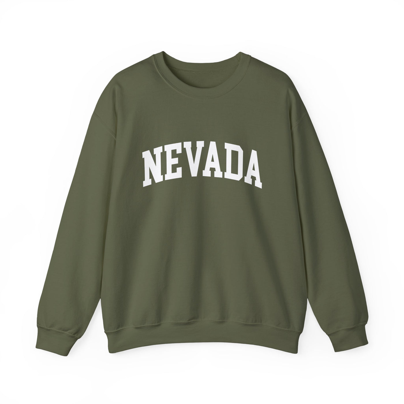 Nevada Varsity Crewneck Sweatshirt S / Military Green - The Northwest Store