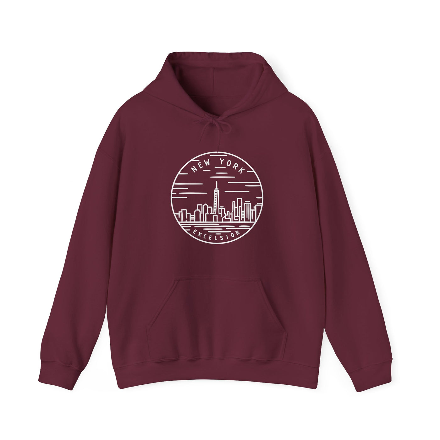 New York State Motto Hooded Sweatshirt Maroon / S - The Northwest Store