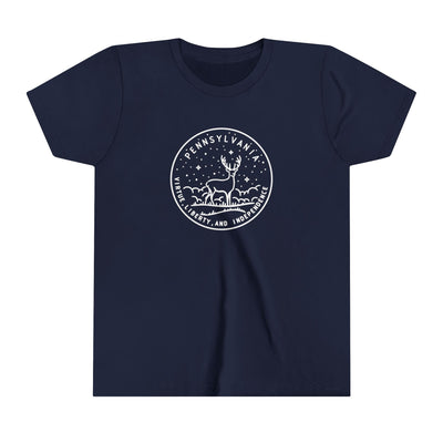 Pennsylvania State Motto Kids T-Shirt Navy / S - The Northwest Store