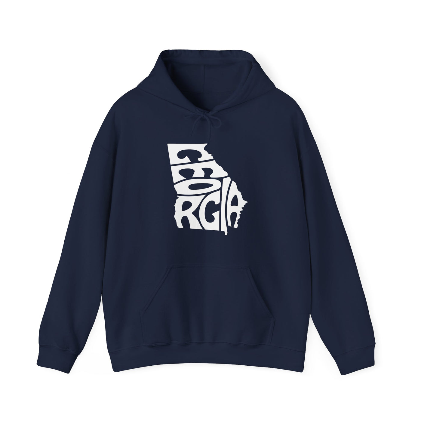 Georgia State Shape Hooded Sweatshirt Navy / S - The Northwest Store