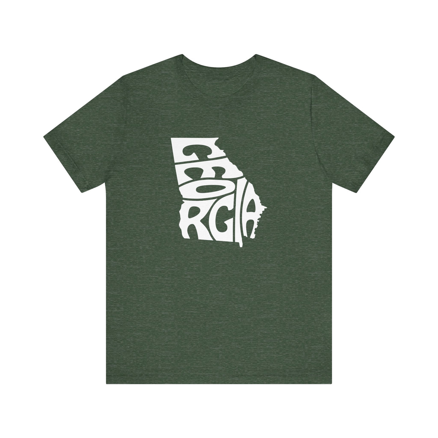 Georgia State Shape Unisex T-Shirt Heather Forest / XS - The Northwest Store