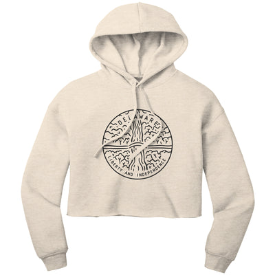 Delaware State Motto Crop Hoodie