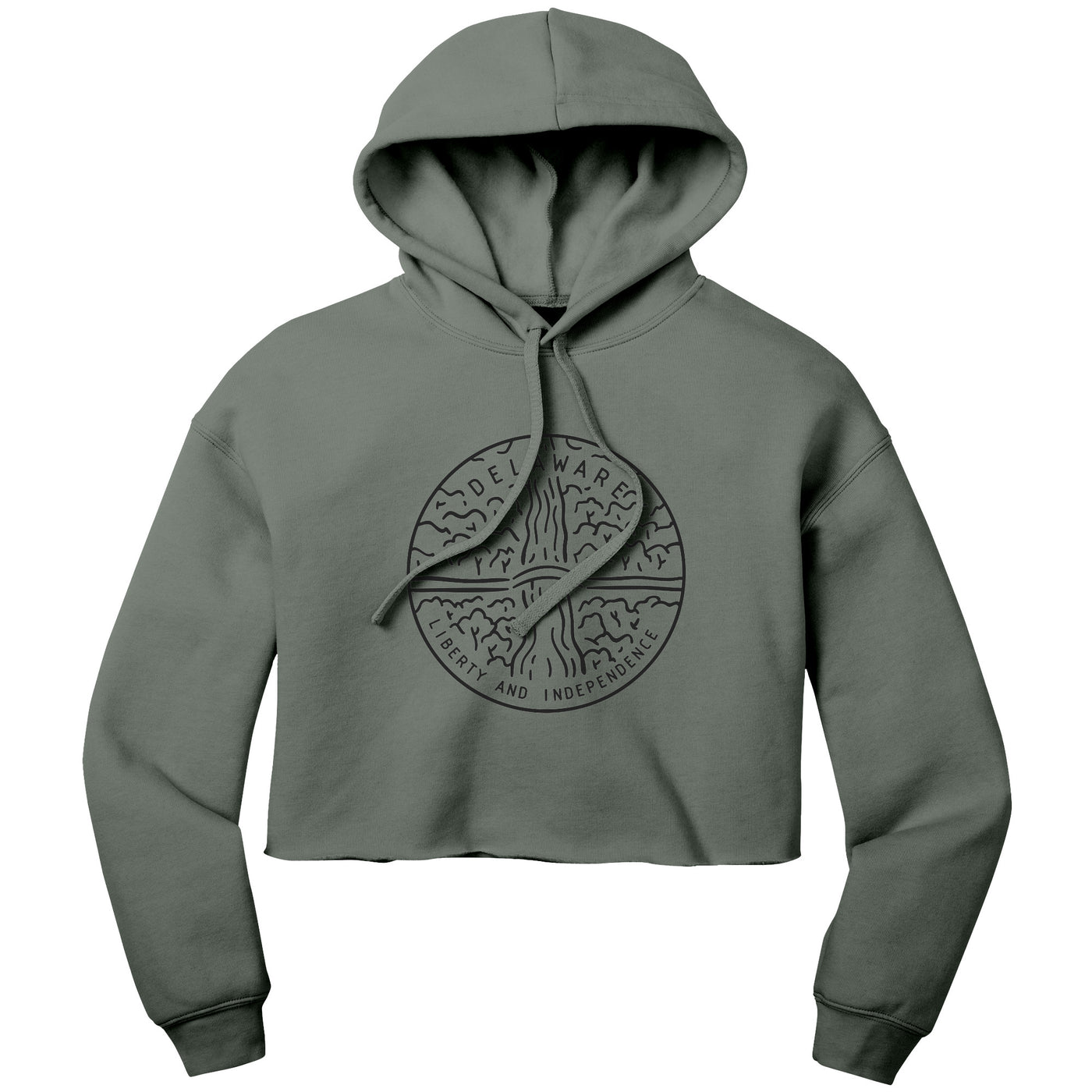 Delaware State Motto Crop Hoodie