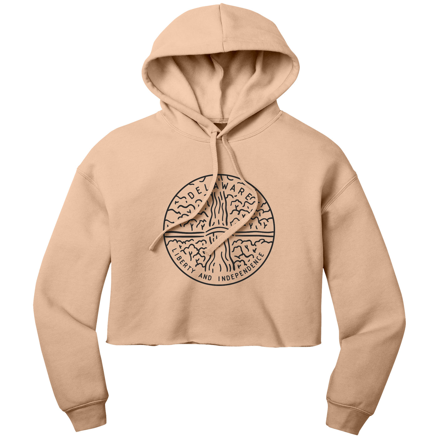 Delaware State Motto Crop Hoodie