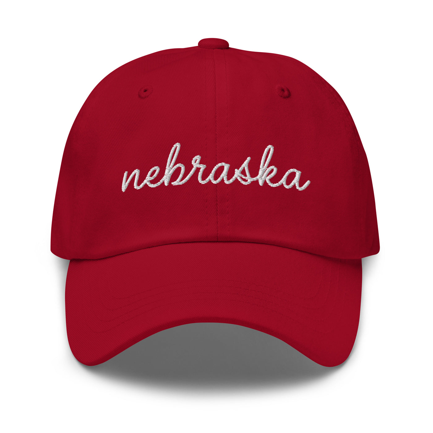 Nebraska Script Embroidered Hat Cranberry - The Northwest Store