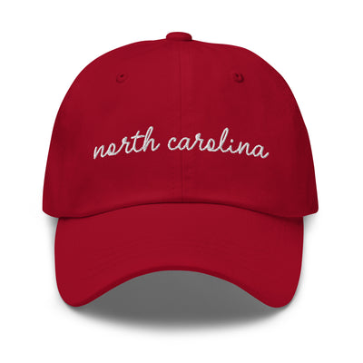 North Carolina Script Embroidered Hat