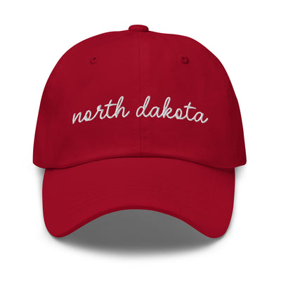 North Dakota Script Embroidered Hat