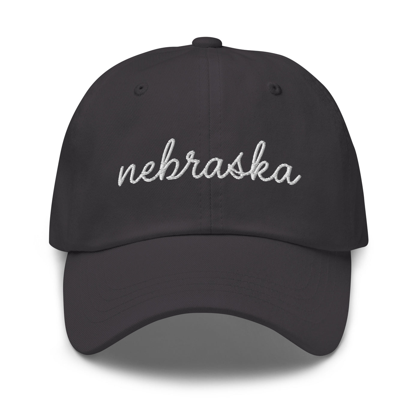 Nebraska Script Embroidered Hat Dark Grey - The Northwest Store