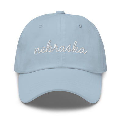 Nebraska Script Embroidered Hat Light Blue - The Northwest Store