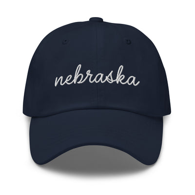 Nebraska Script Embroidered Hat Navy - The Northwest Store