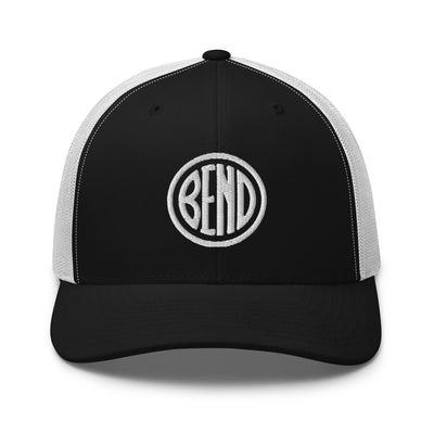 Bend Oregon Trucker Cap Black/ White - The Northwest Store