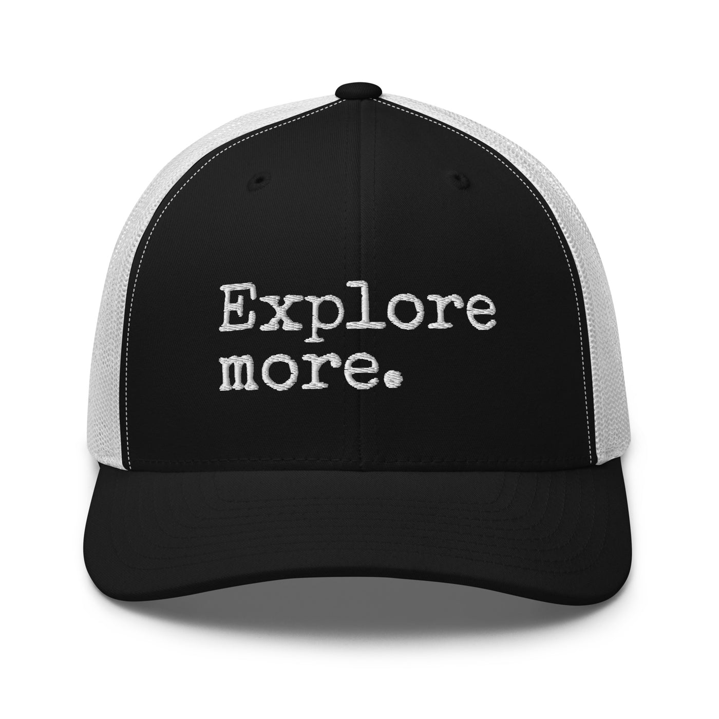 Explore More Trucker Cap Black/ White - The Northwest Store