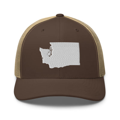 Washington Trucker Cap Brown/ Khaki - The Northwest Store