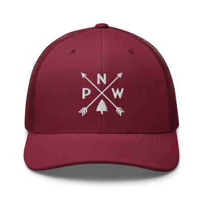 PNW Arrows Trucker Cap Cranberry - The Northwest Store