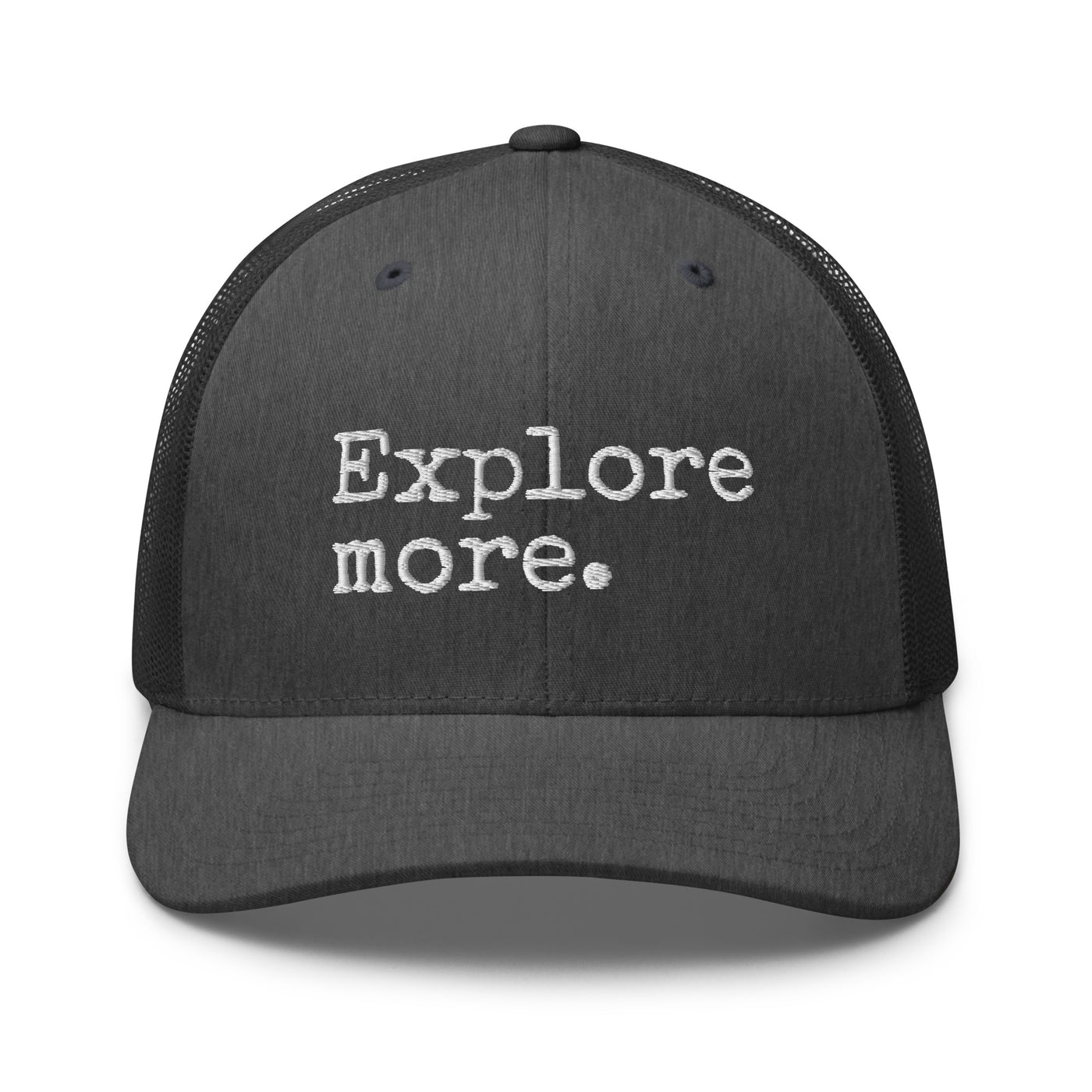 Explore More Trucker Cap Dark Heather Gray - The Northwest Store