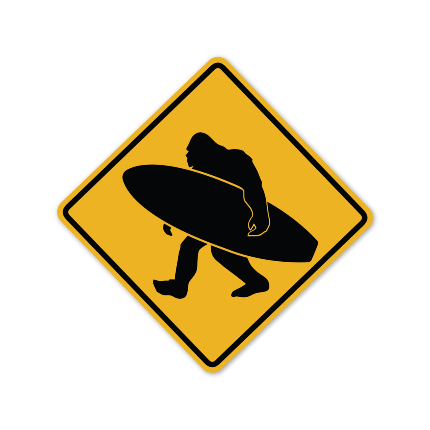 Sasquatch Surfer Crossing Sticker