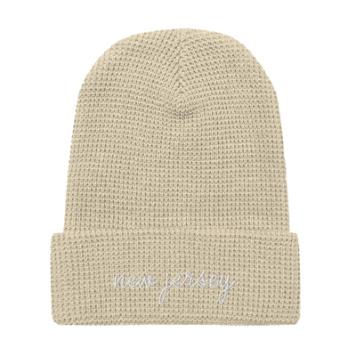 New Jersey Script Waffle Knit Beanie