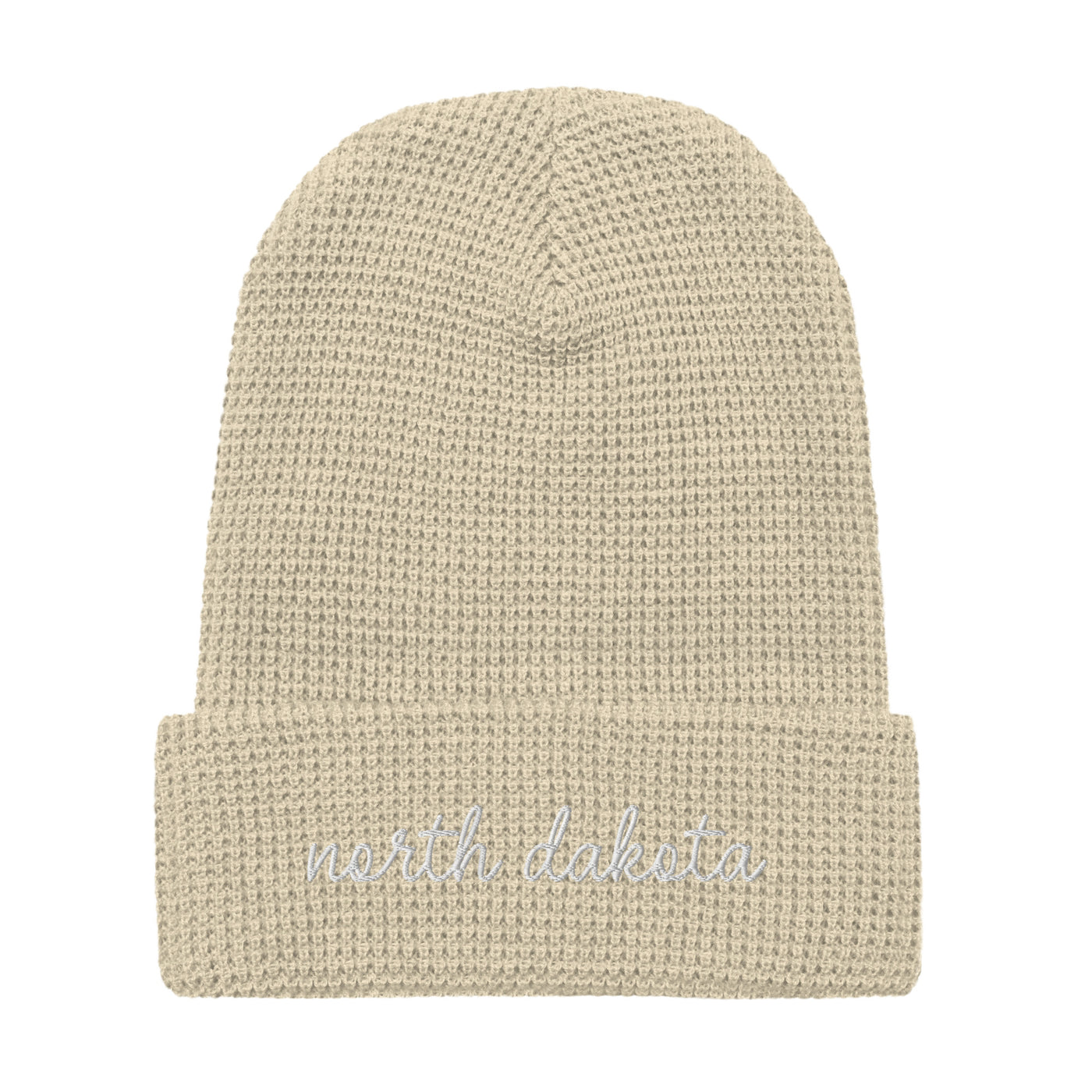 North Dakota Script Waffle Knit Beanie