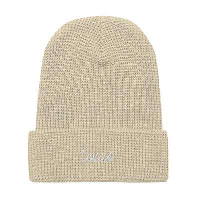 Texas Script Waffle Knit Beanie Birch - The Northwest Store