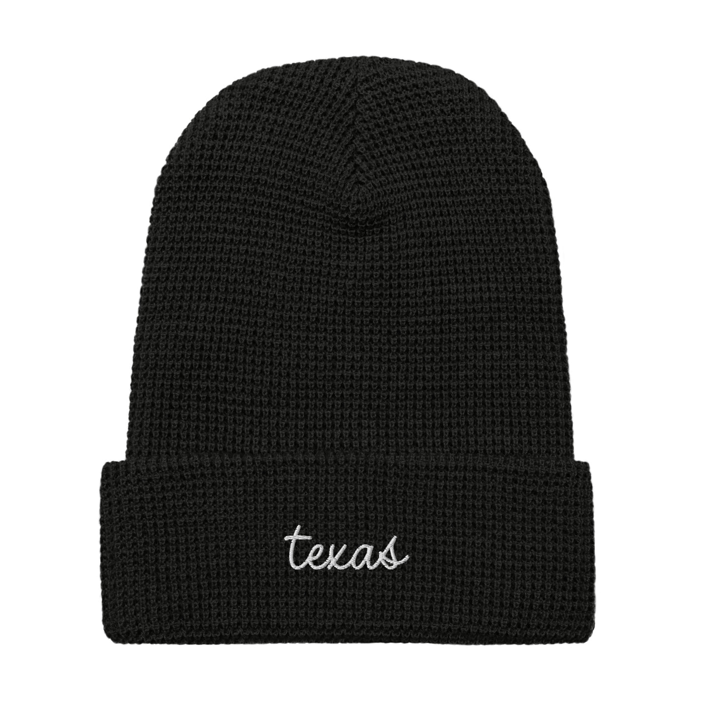 Texas Script Waffle Knit Beanie Black - The Northwest Store