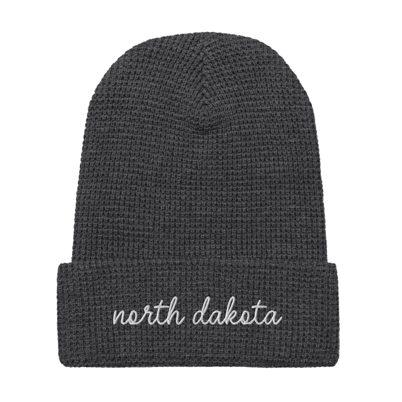 North Dakota Script Waffle Knit Beanie