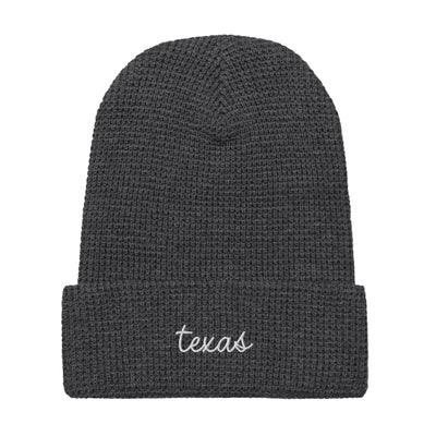 Texas Script Waffle Knit Beanie