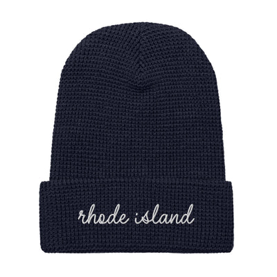 Rhode Island Script Waffle Knit Beanie