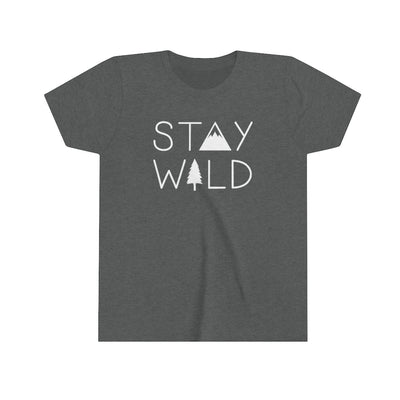 Stay Wild Kids T-Shirt Dark Grey Heather / S - The Northwest Store