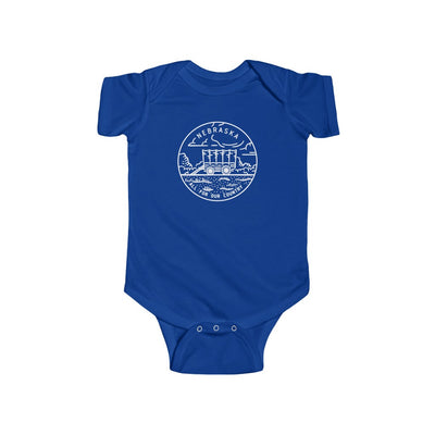 State Of Nebraska Baby Bodysuit Royal / NB (0-3M) - The Northwest Store