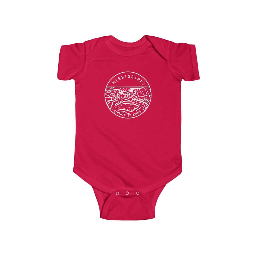 State Of Mississippi Baby Bodysuit Red / NB (0-3M) - The Northwest Store