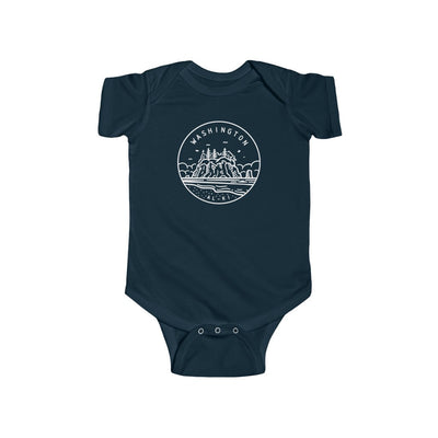 State Of Washington Baby Bodysuit Navy / NB (0-3M) - The Northwest Store