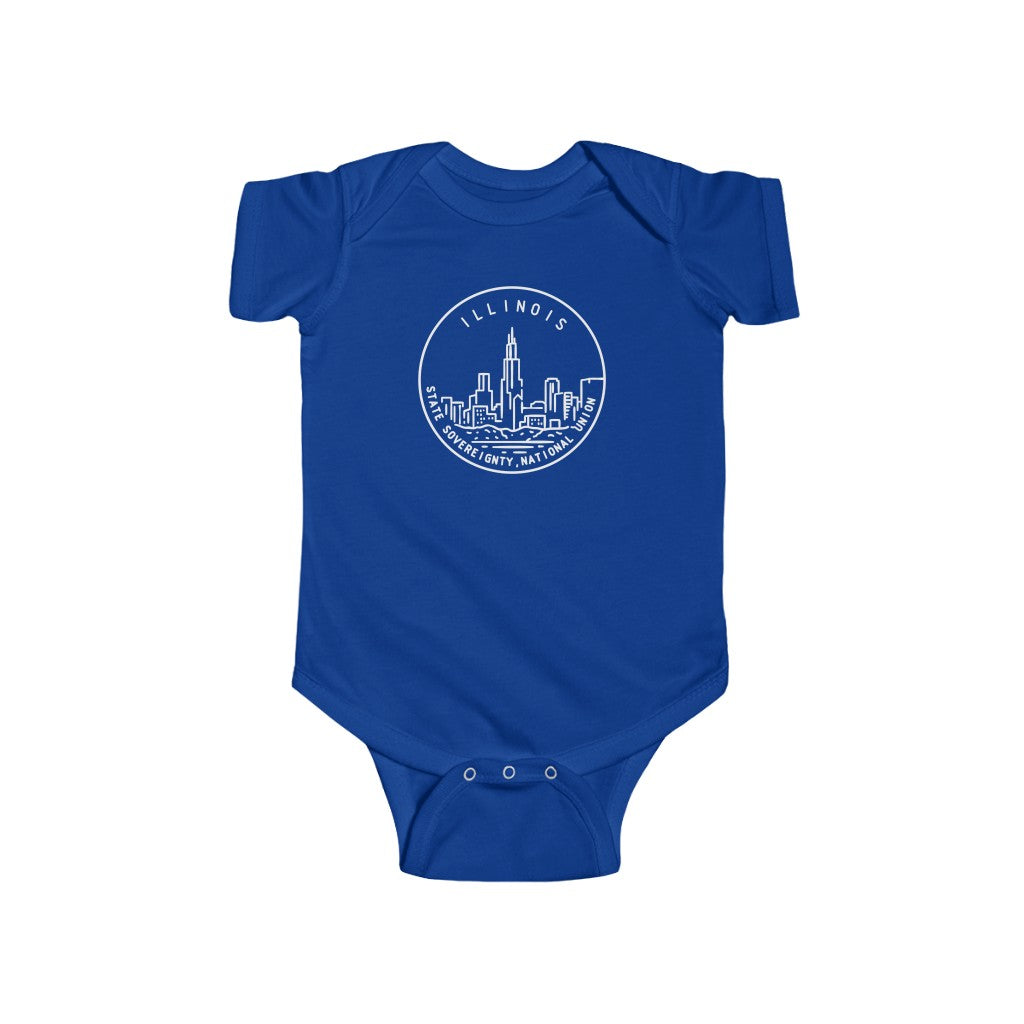 State Of Illinois Baby Bodysuit Royal / NB (0-3M) - The Northwest Store