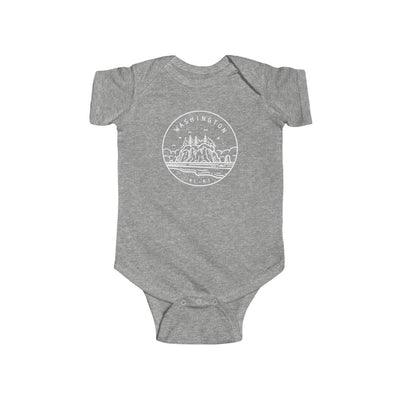State Of Washington Baby Bodysuit Heather / NB (0-3M) - The Northwest Store