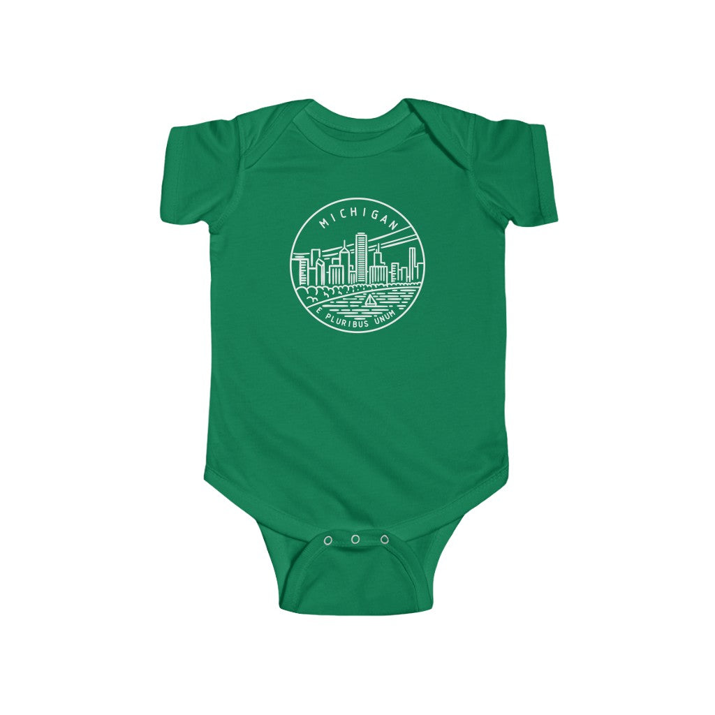 State Of Michigan Baby Bodysuit Kelly / NB (0-3M) - The Northwest Store