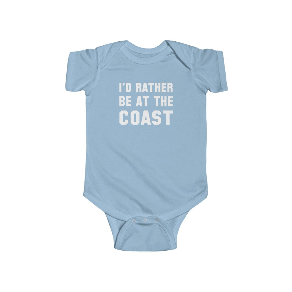 I'd Rather Be At The Coast Baby Bodysuit Light Blue / NB (0-3M) - The Northwest Store